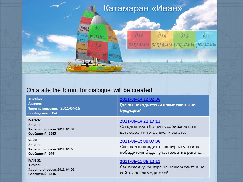 On a site the forum for dialogue will be created: 17 On a site the forum for dialogue will be created: 17